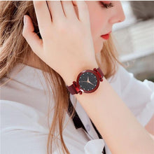 Load image into Gallery viewer, Elegant Luxury Starry Sky Women Watches Rose Gold Magnet Mesh Band Rhinestones Quartz Wristwatch Ladies Female Diamond Watch
