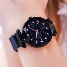 Load image into Gallery viewer, Elegant Luxury Starry Sky Women Watches Rose Gold Magnet Mesh Band Rhinestones Quartz Wristwatch Ladies Female Diamond Watch
