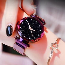 Load image into Gallery viewer, Elegant Luxury Starry Sky Women Watches Rose Gold Magnet Mesh Band Rhinestones Quartz Wristwatch Ladies Female Diamond Watch