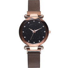 Load image into Gallery viewer, Elegant Luxury Starry Sky Women Watches Rose Gold Magnet Mesh Band Rhinestones Quartz Wristwatch Ladies Female Diamond Watch