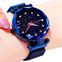 Load image into Gallery viewer, Elegant Luxury Starry Sky Women Watches Rose Gold Magnet Mesh Band Rhinestones Quartz Wristwatch Ladies Female Diamond Watch
